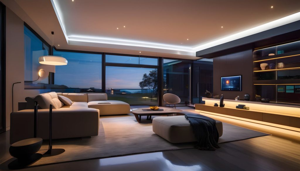 modern home with led lighting